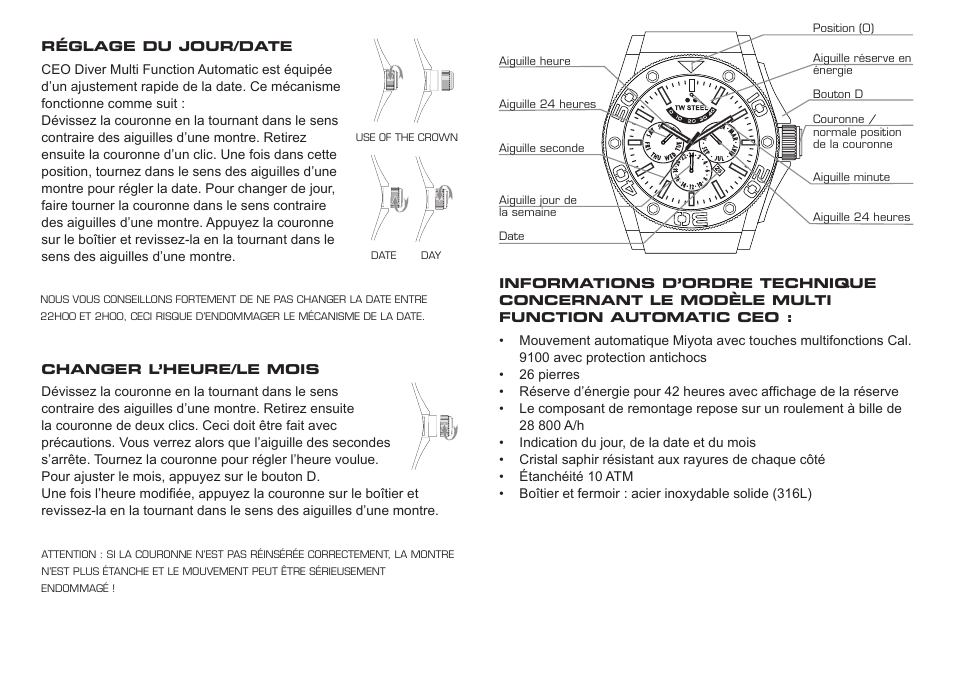 TW Steel CEO Diver Automatic User Manual | Page 9 / 17