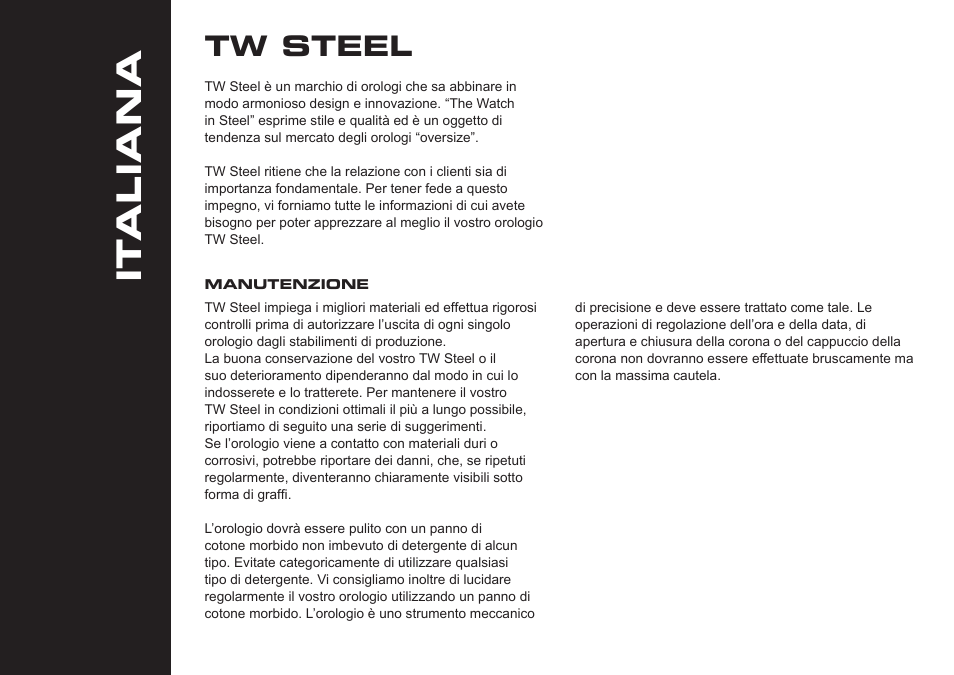 It aliana, Tw steel | TW Steel Grandeur Tech User Manual | Page 14 / 17