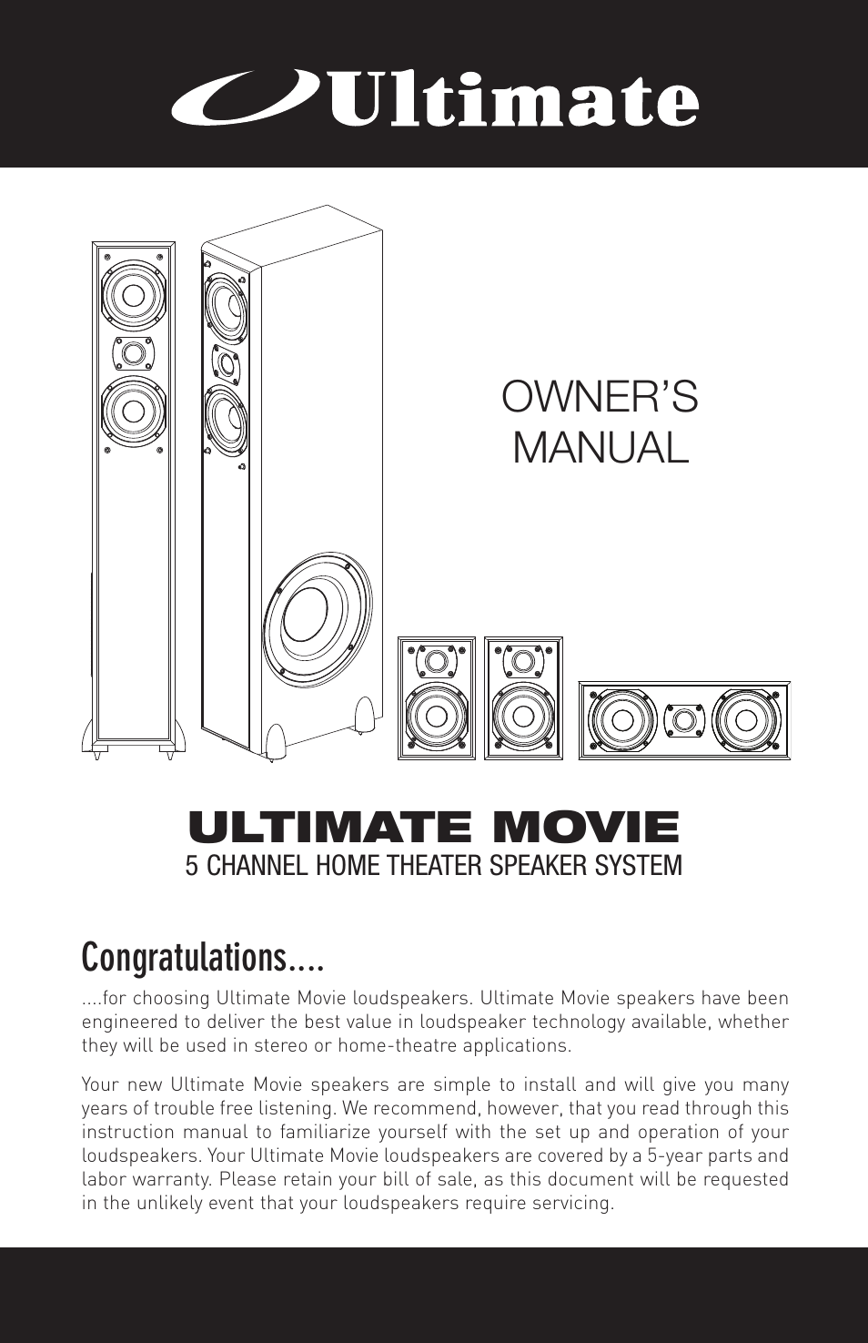 Ultimate-sound Movie System User Manual | 4 pages