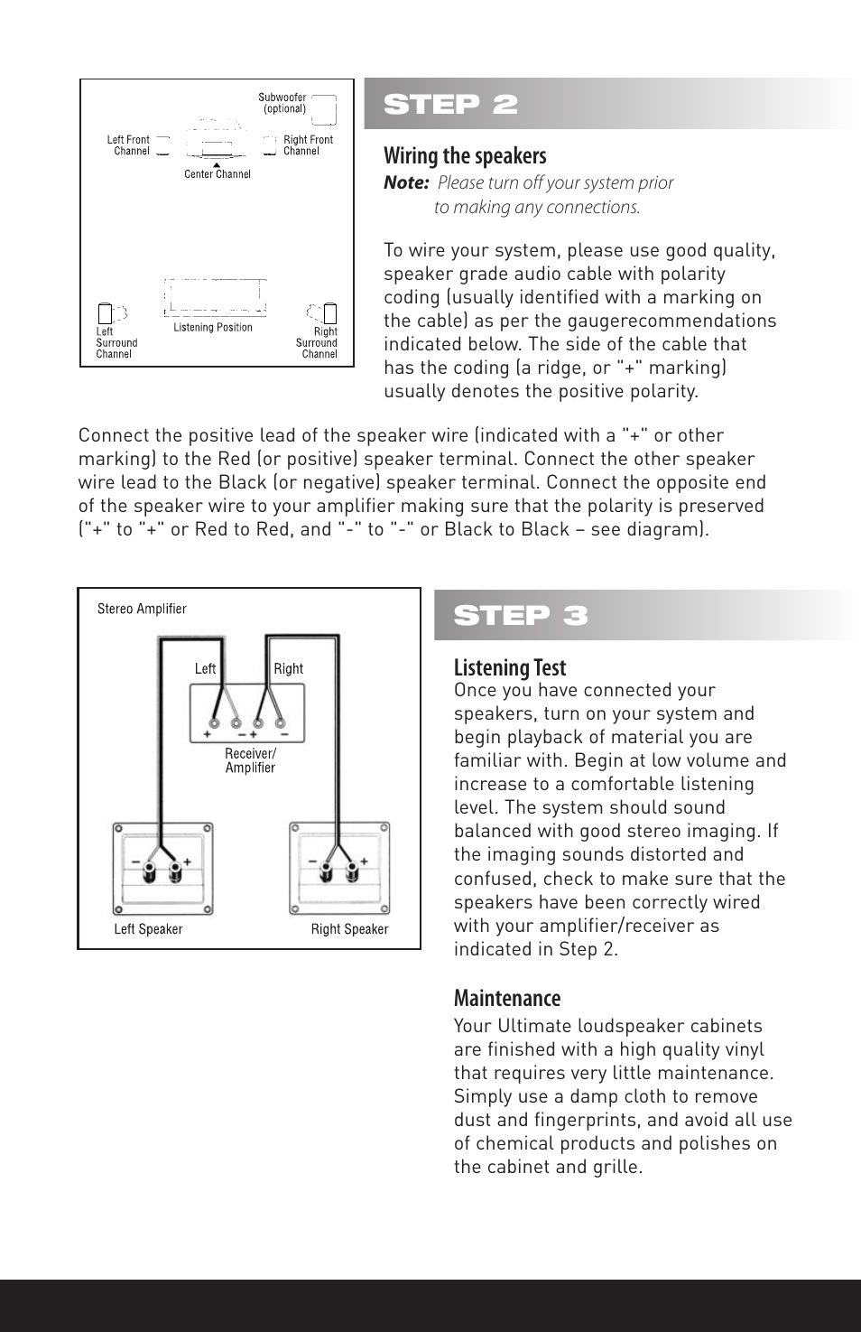 Step 2, Step 3 | Ultimate-sound Movie System User Manual | Page 3 / 4