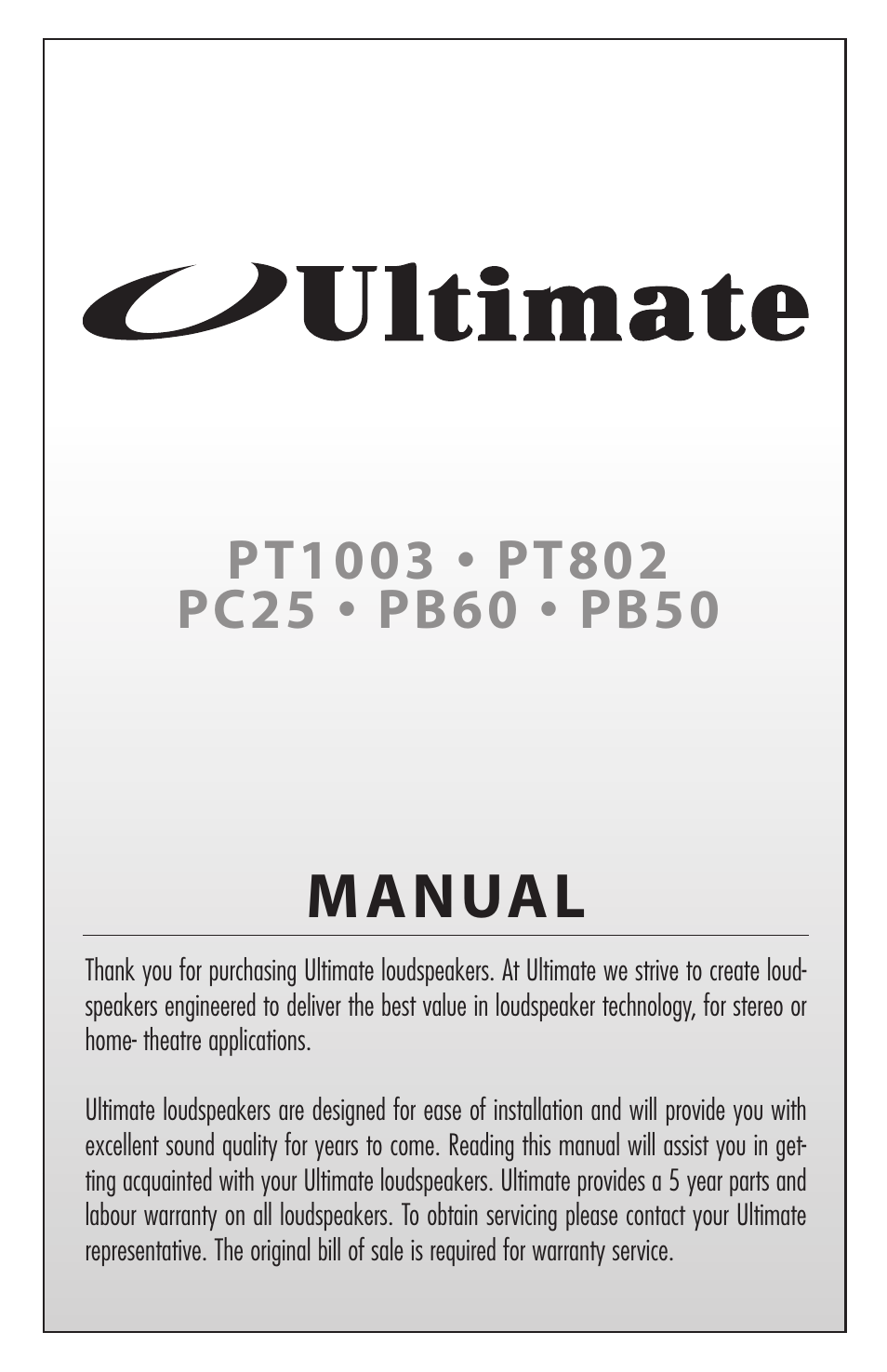 Ultimate-sound Power Series User Manual | 6 pages