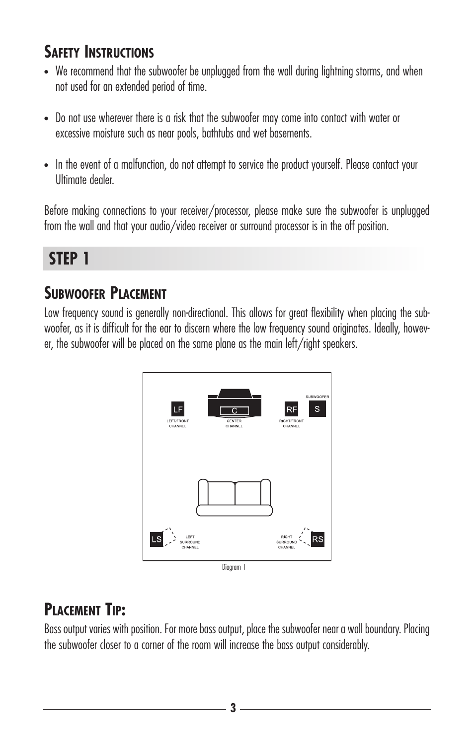 Step 1 s | Ultimate-sound Power Sub User Manual | Page 3 / 6