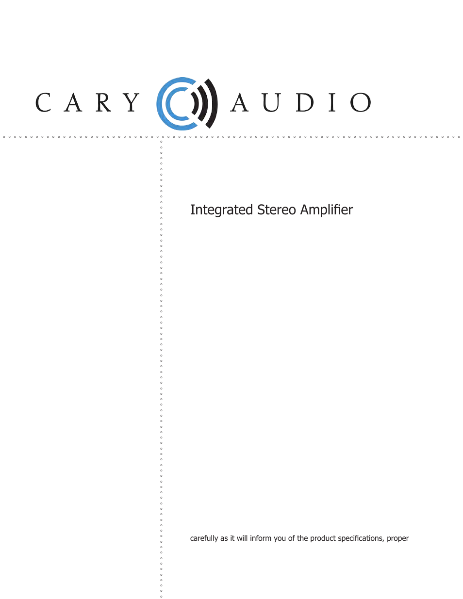 Cary Audio Design SLI-80 User Manual | 18 pages