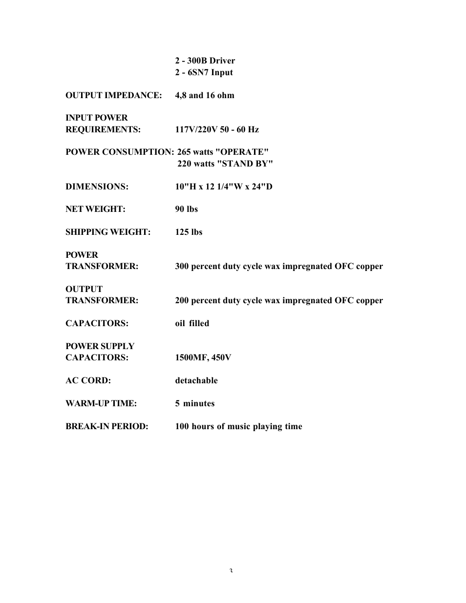 Cary Audio Design CAD-211M User Manual | Page 3 / 8