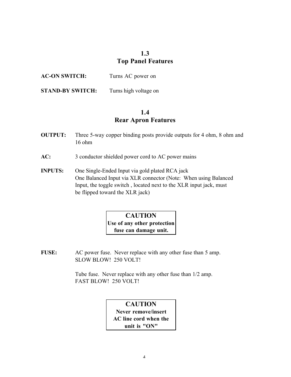 Cary Audio Design CAD-211M User Manual | Page 4 / 8