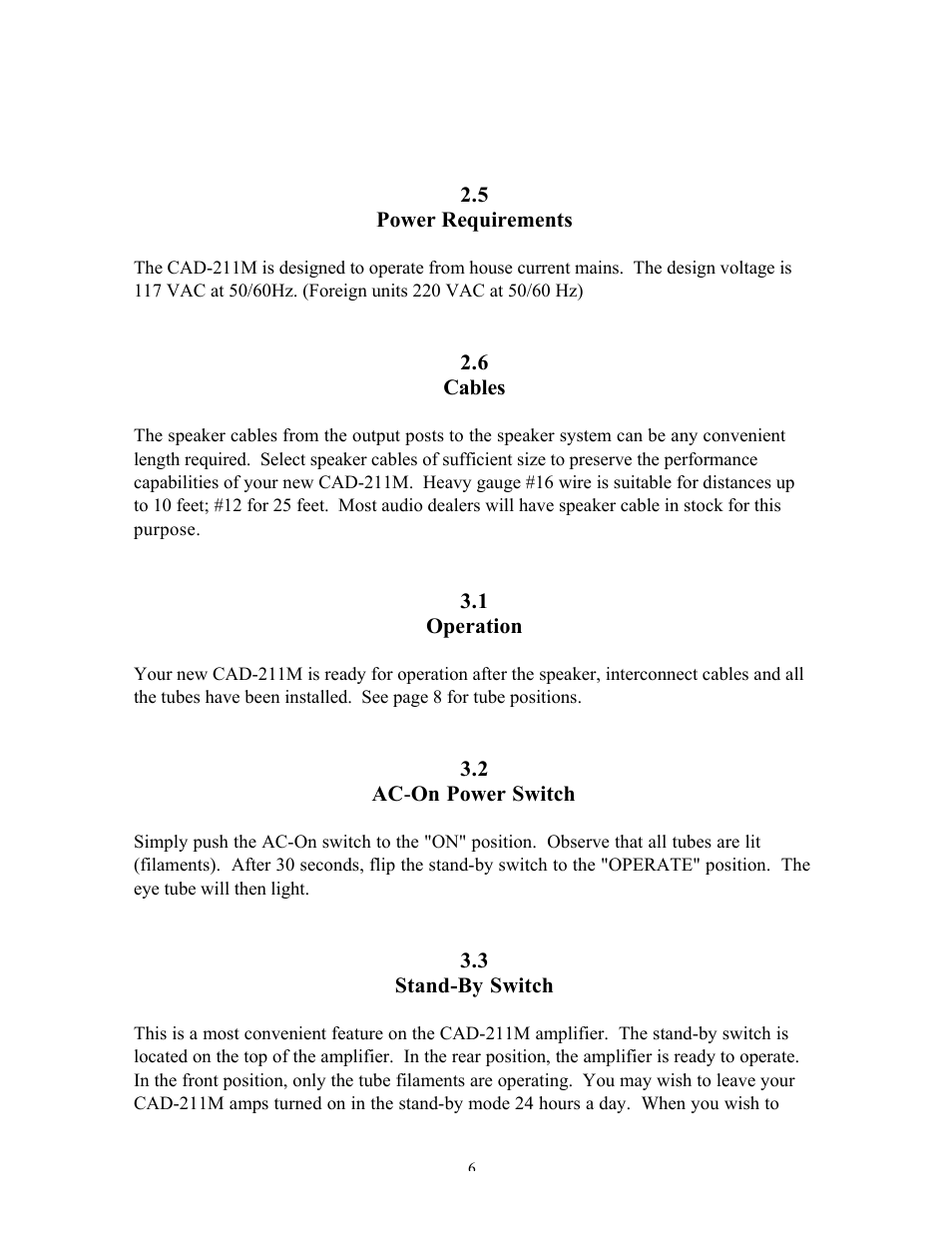 Cary Audio Design CAD-211M User Manual | Page 6 / 8