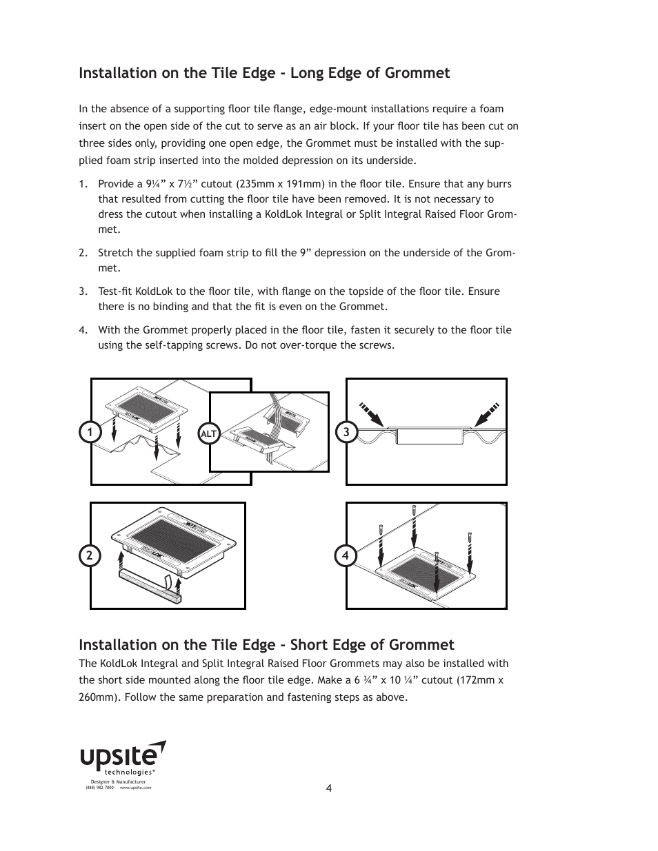 Upsite 1010 Integral Grommet User Manual | Page 4 / 6