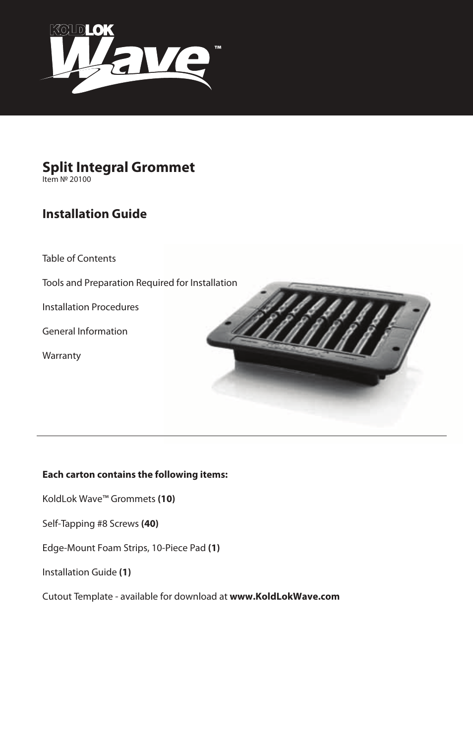 Upsite 20101 Wave Cover User Manual | 6 pages