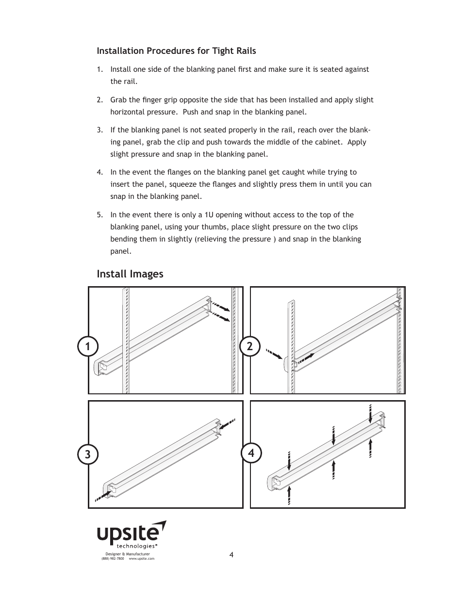 Install images | Upsite 10033 Blanking Panel – 2U User Manual | Page 4 / 6