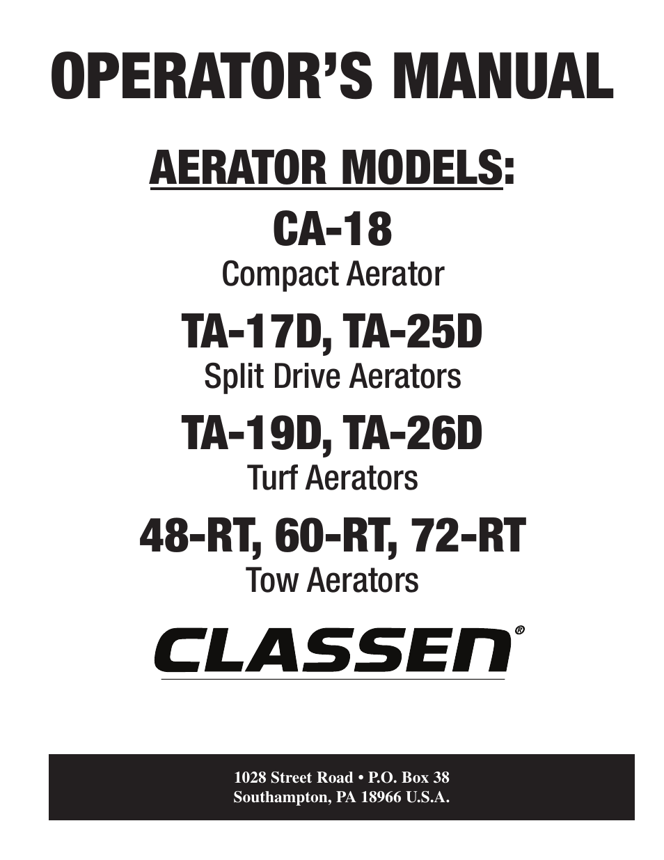 Classen 60-RT User Manual | 30 pages