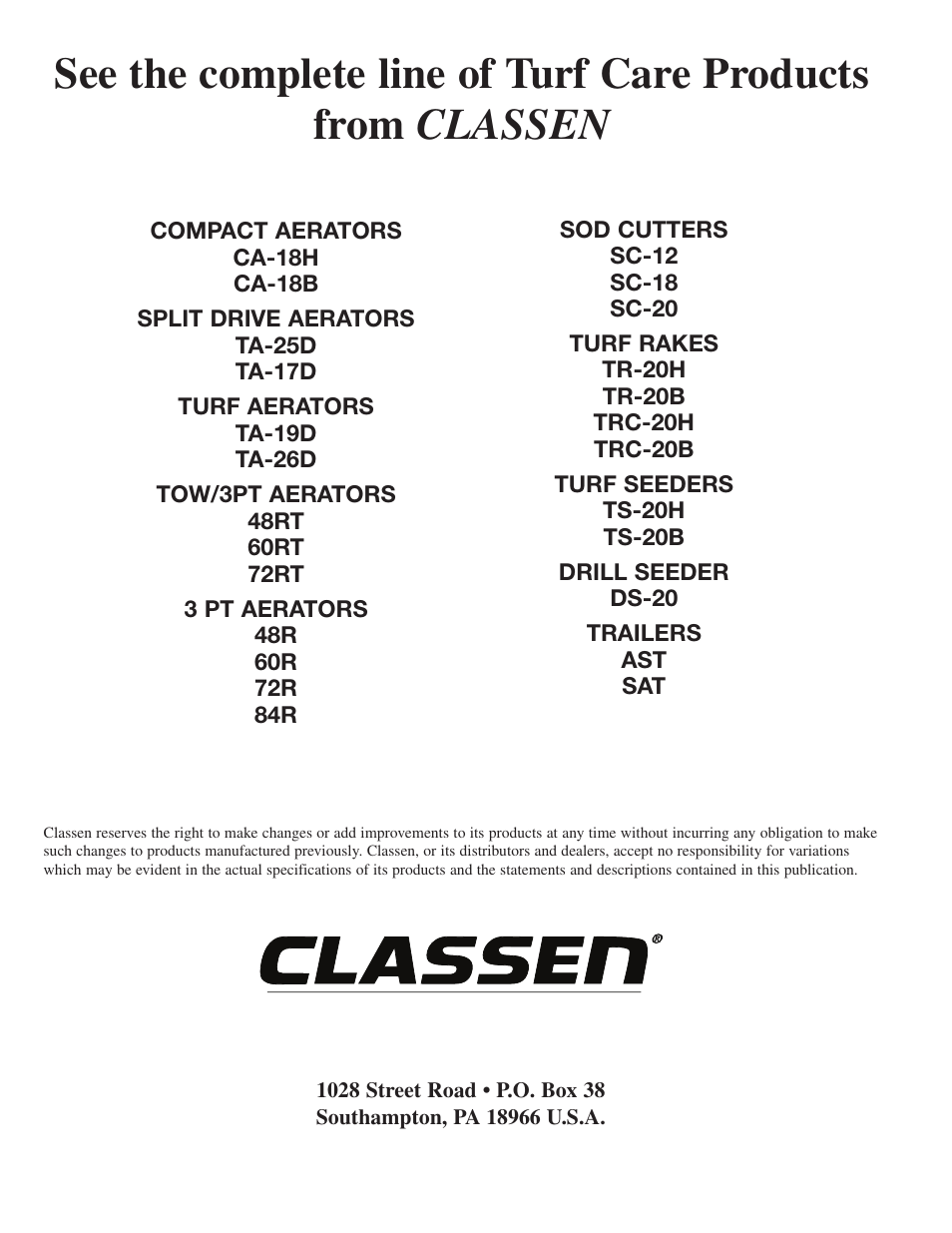 Classen 60-RT User Manual | Page 30 / 30