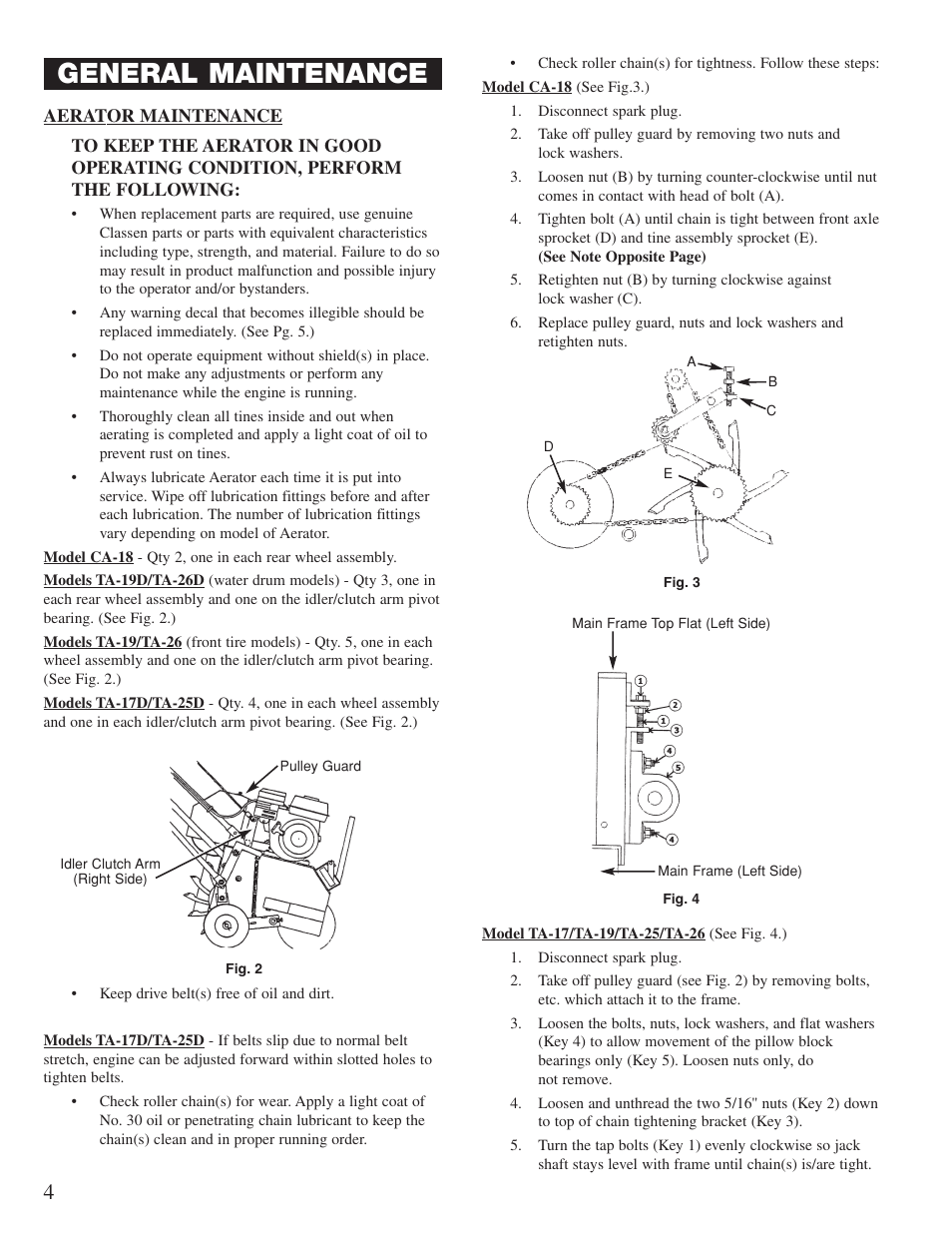 General maintenance | Classen 60-RT User Manual | Page 6 / 30