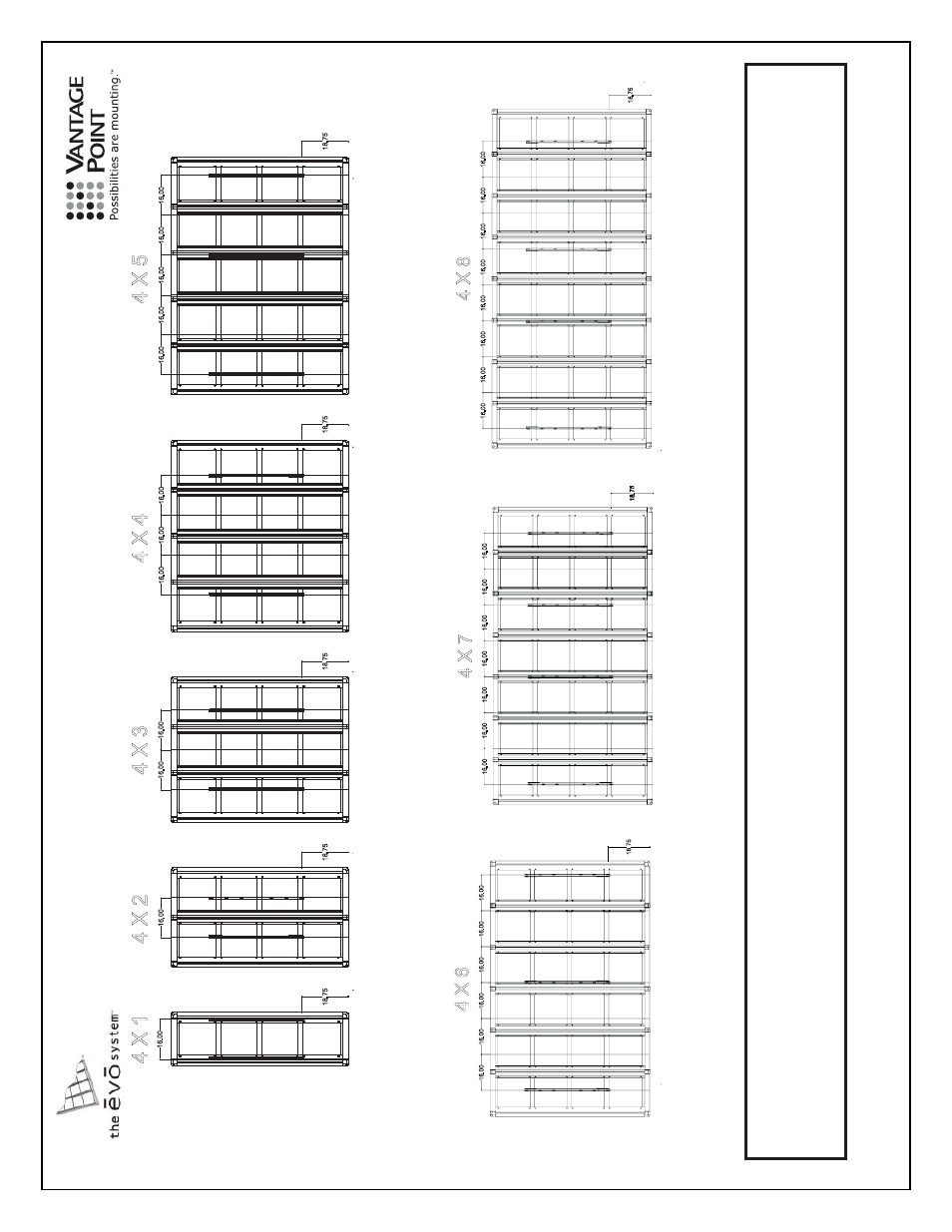 Based on 16” stud centers | Vantage Point ES Series - ESH4B-BW User Manual | Page 10 / 17