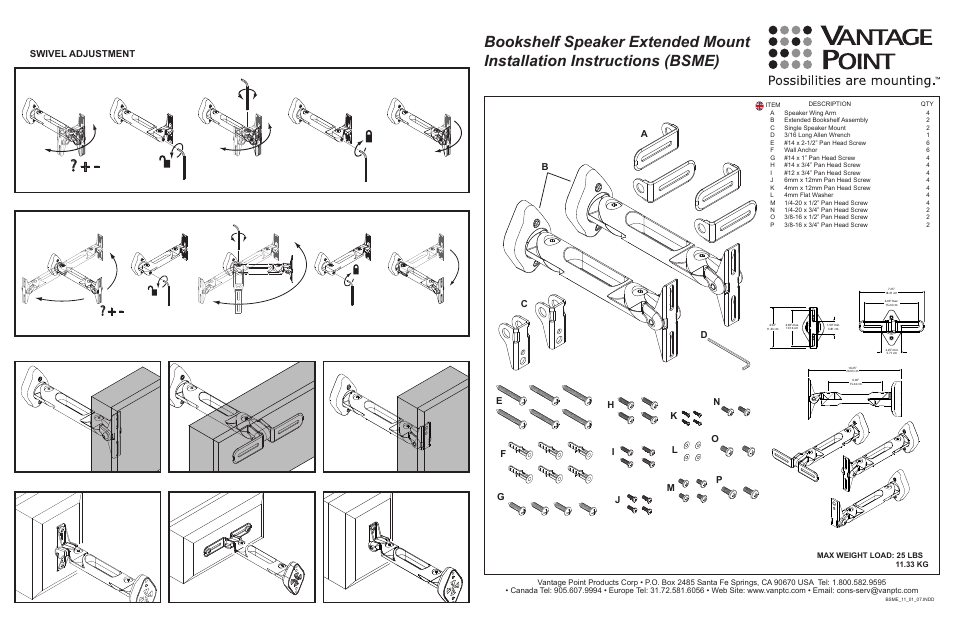 Vantage Point BSME User Manual | 2 pages