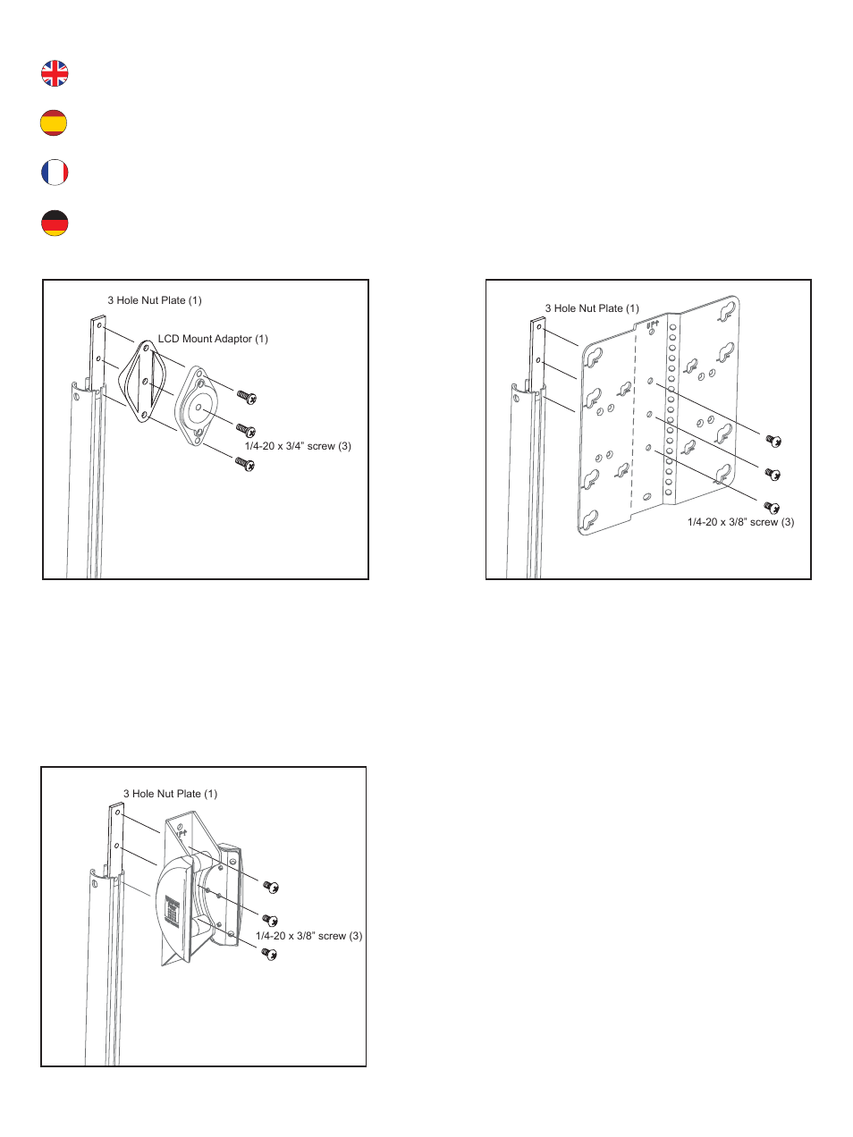 Lcd mount not included | Vantage Point AXWG01 User Manual | Page 7 / 8