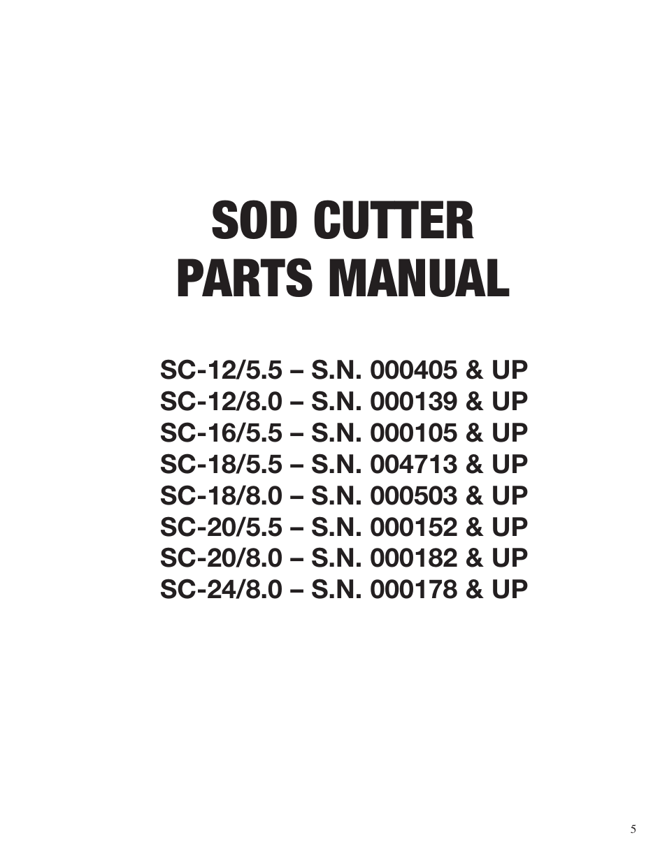 Sod cutter parts manual | Classen SC-18/8.0 User Manual | Page 7 / 22