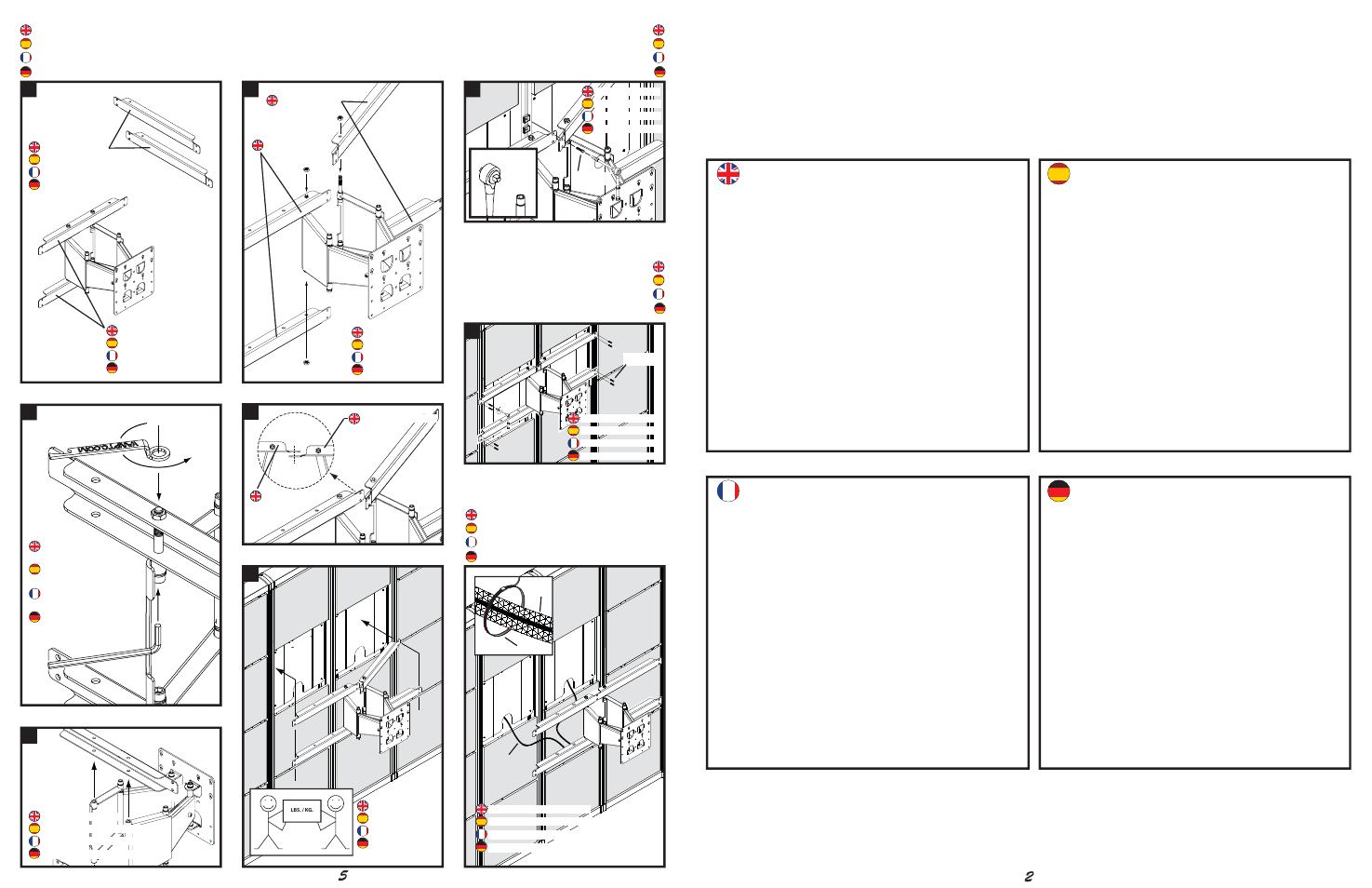 Item, Description qty, Partie | Description quantité, Parte, Descripcion cantidad, Teil beschreibung menge, E6 6, S (8x) x (4x) | Vantage Point E58E User Manual | Page 4 / 7