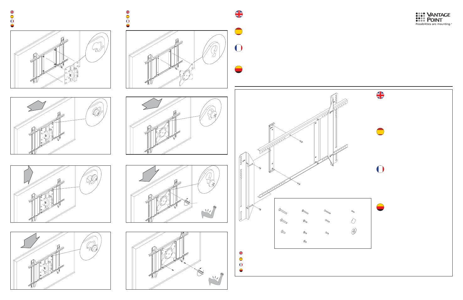 Adp42_instructions.pdf, Flat panel install kit | Vantage Point E58E User Manual | Page 6 / 7