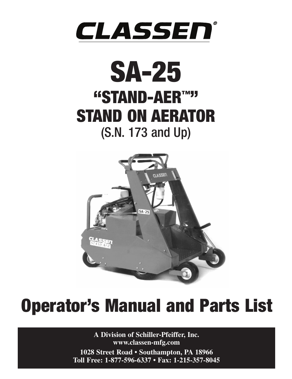 Classen STAND-AER SA-25 User Manual | 16 pages