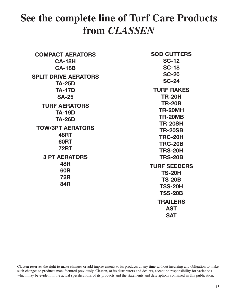 Classen STAND-AER SA-25 User Manual | Page 15 / 16