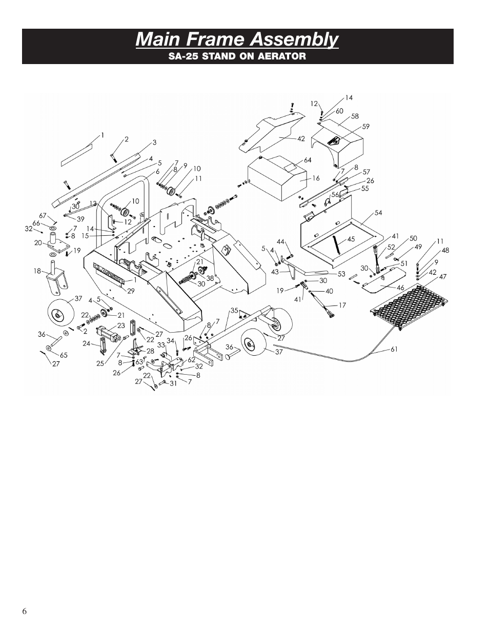 Main frame assembly | Classen STAND-AER SA-25 User Manual | Page 6 / 16