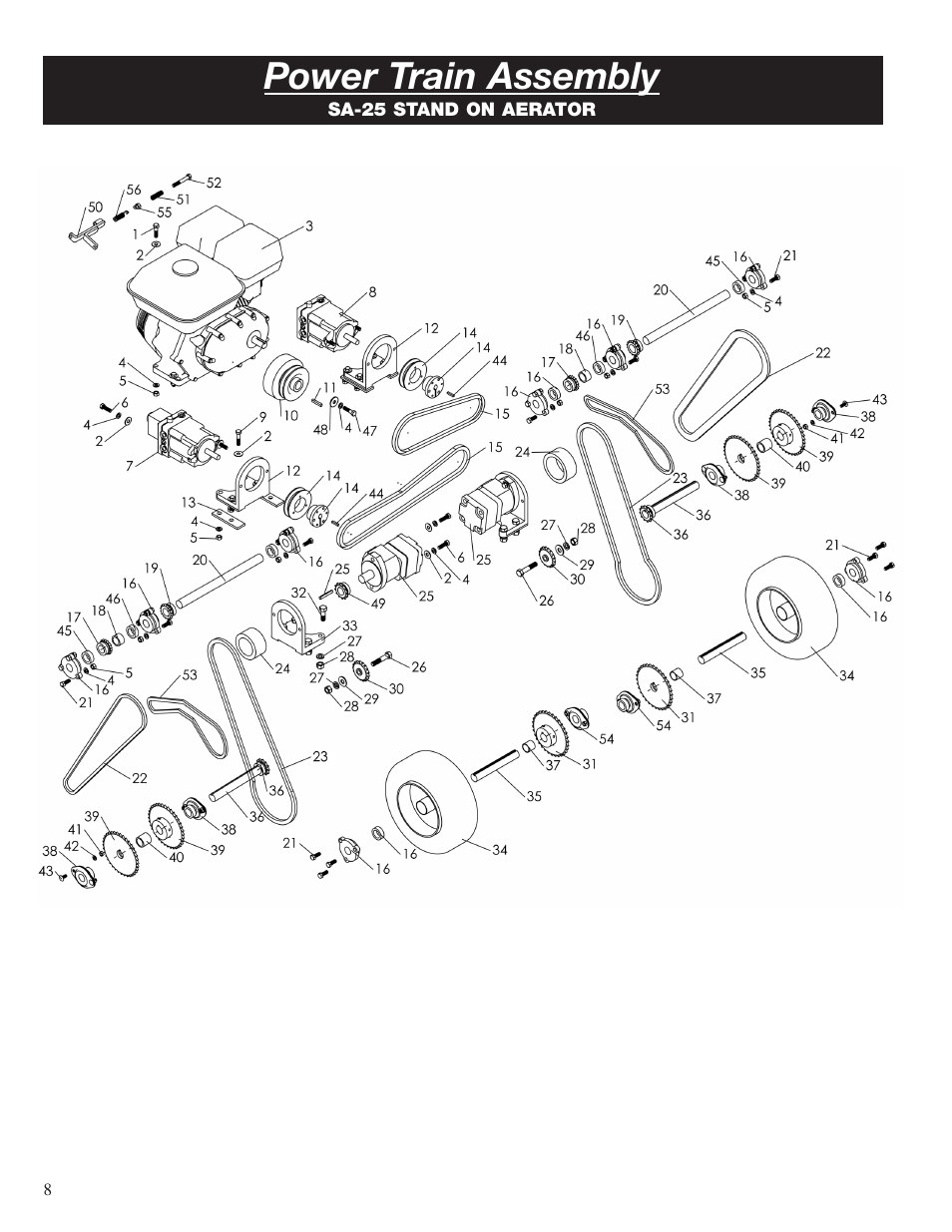 Power train assembly | Classen STAND-AER SA-25 User Manual | Page 8 / 16