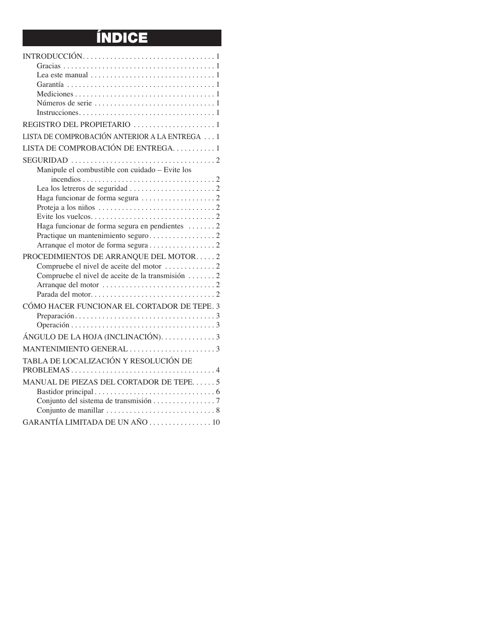 Índice | Classen SC-20 User Manual | Page 14 / 24