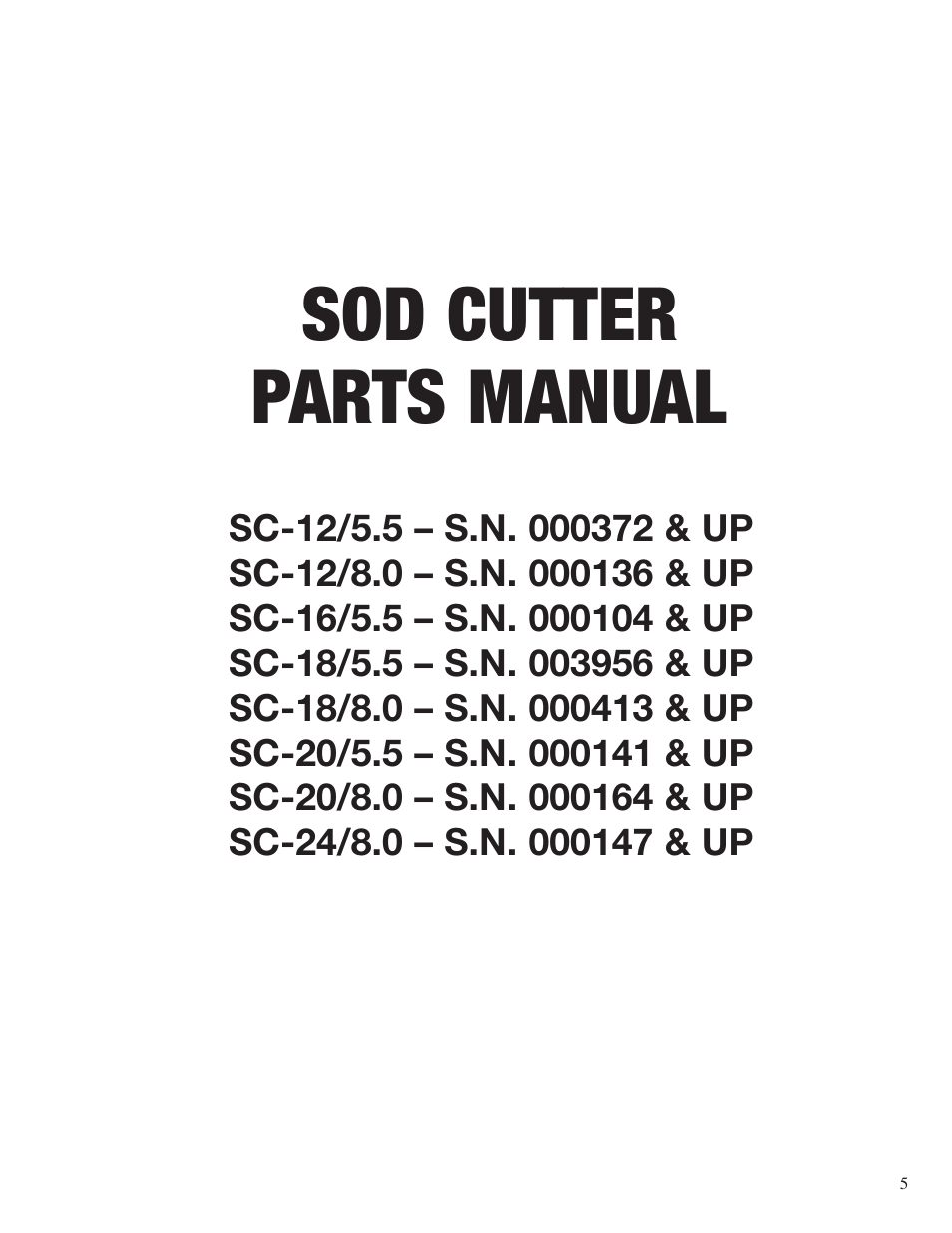 Sod cutter parts manual | Classen SC-20 User Manual | Page 7 / 24