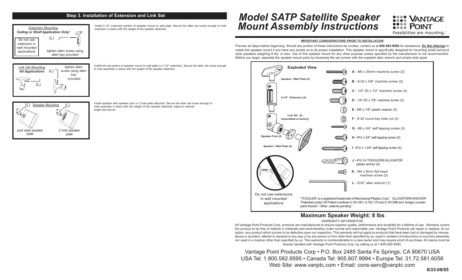 Vantage Point SATP User Manual | 2 pages