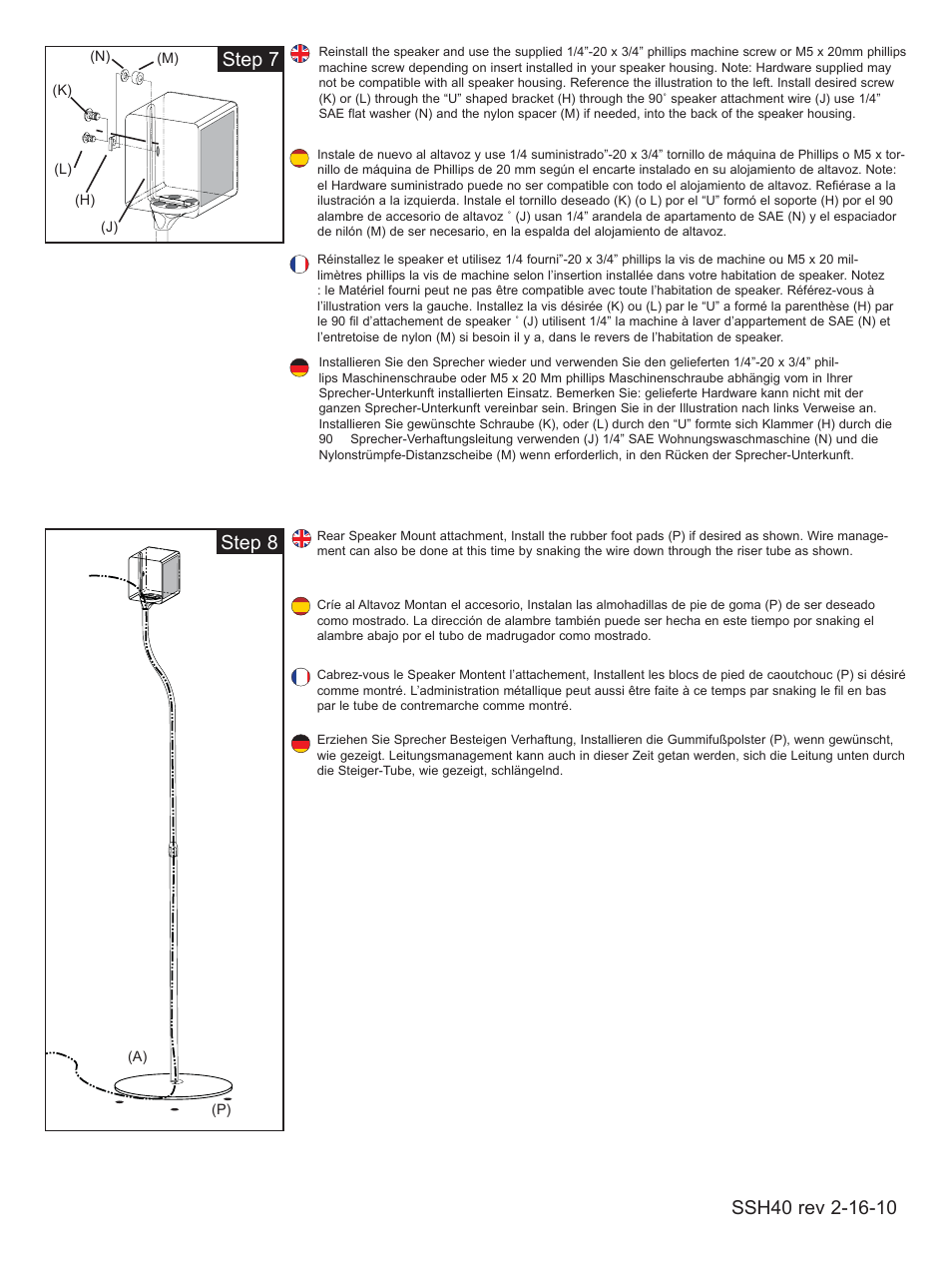 Step 7 step 8 | Vantage Point SSH40 User Manual | Page 4 / 4