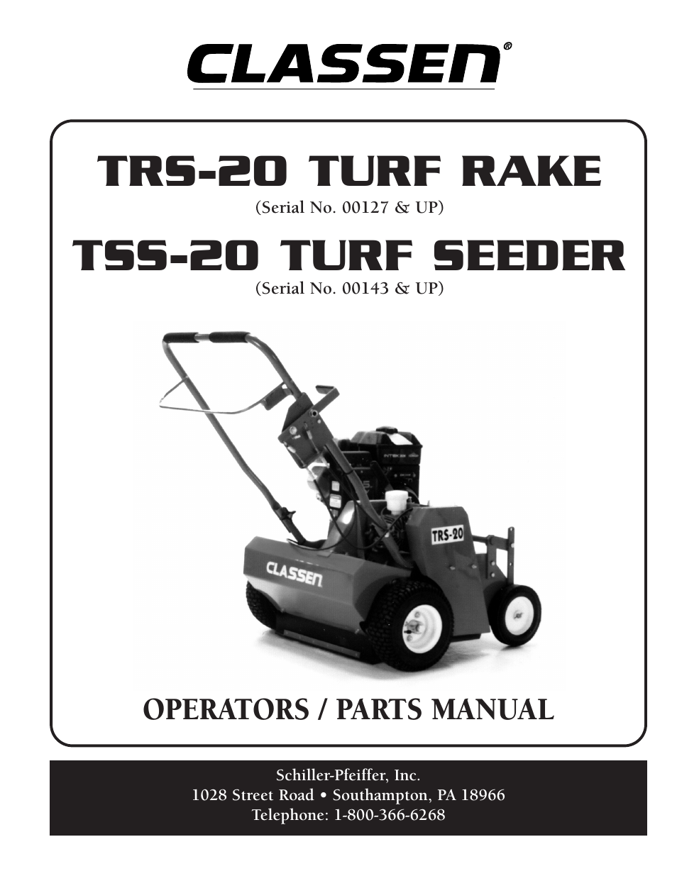 Classen TURF RAKE TSS-20 User Manual | 18 pages