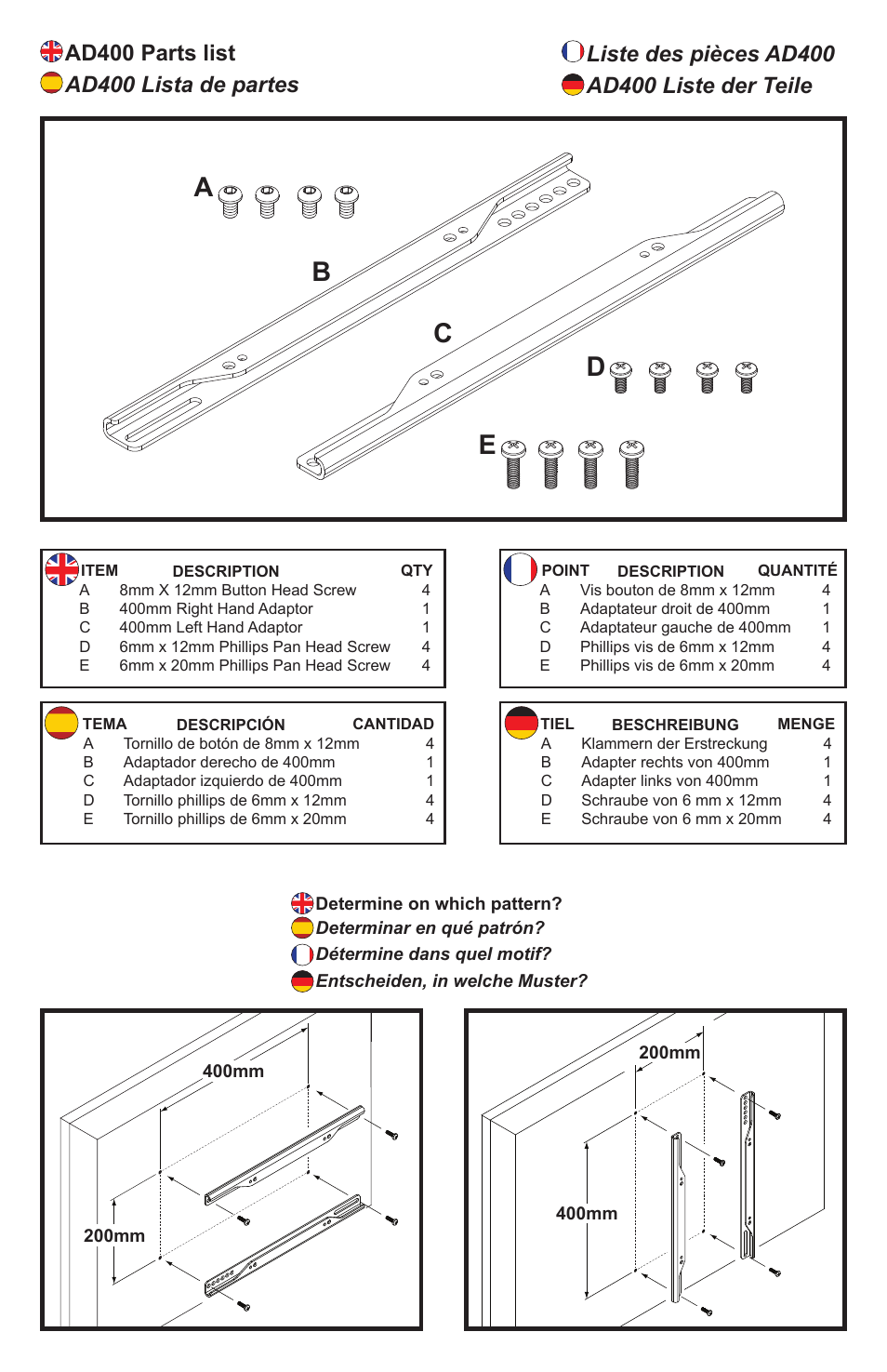 Ab c d | Vantage Point AD400 User Manual | Page 2 / 4