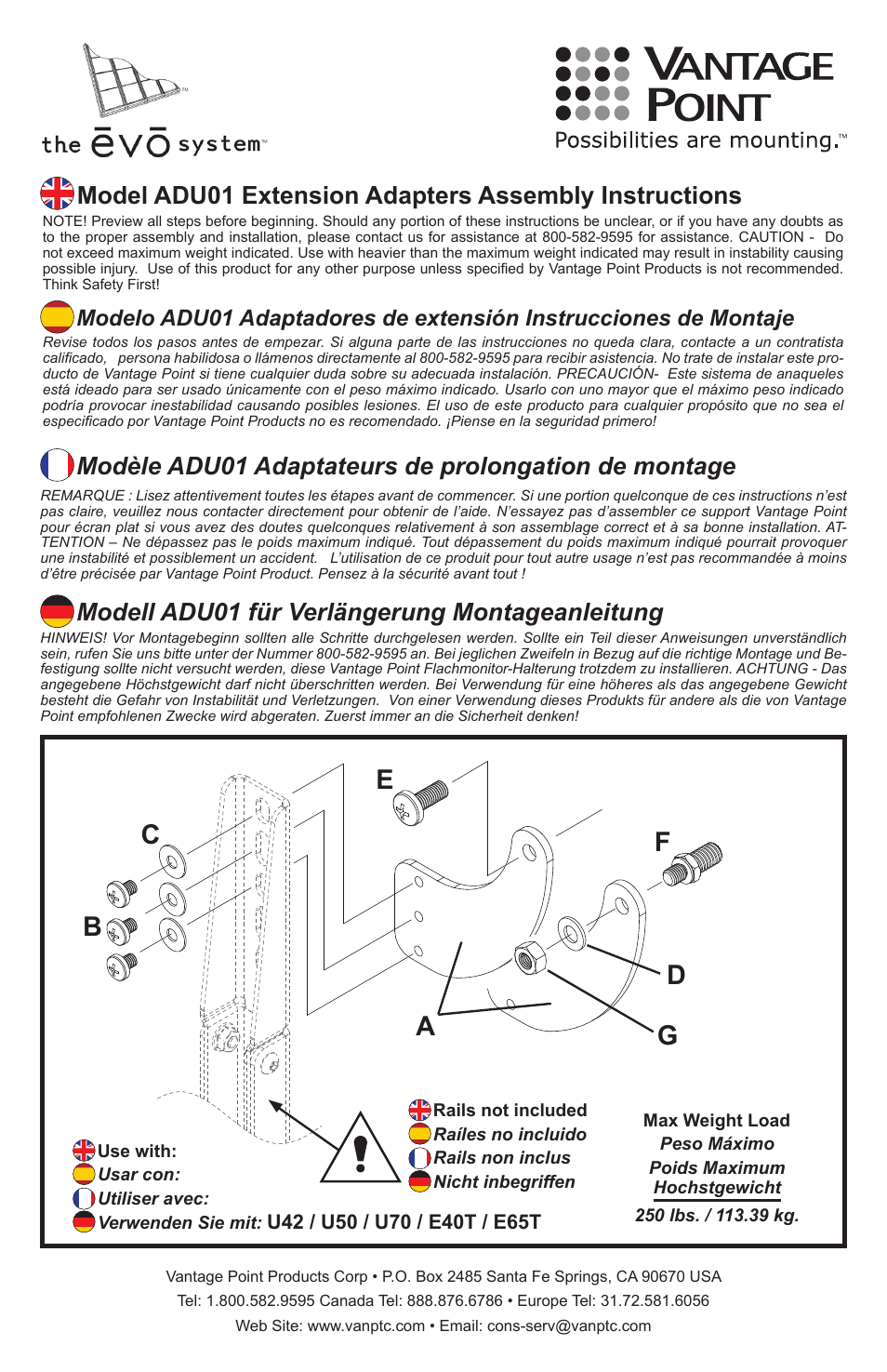 Vantage Point ADU01 User Manual | 4 pages