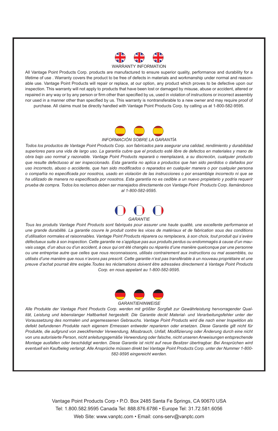 Vantage Point ADU01 User Manual | Page 4 / 4