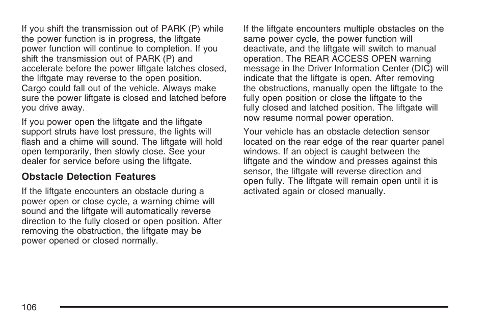 Cadillac 2007 SRX User Manual | Page 106 / 522