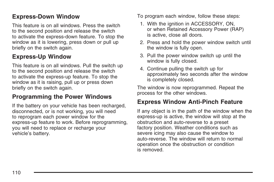 Cadillac 2007 SRX User Manual | Page 110 / 522