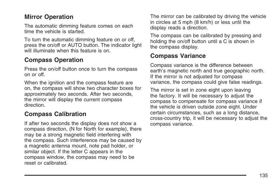 Cadillac 2007 SRX User Manual | Page 135 / 522