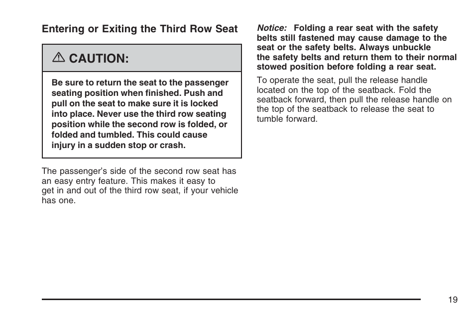 Caution | Cadillac 2007 SRX User Manual | Page 19 / 522