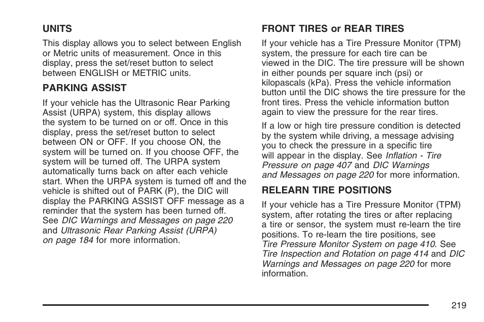 Cadillac 2007 SRX User Manual | Page 219 / 522