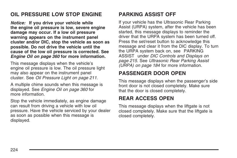 Cadillac 2007 SRX User Manual | Page 224 / 522