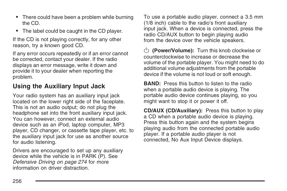 Cadillac 2007 SRX User Manual | Page 256 / 522