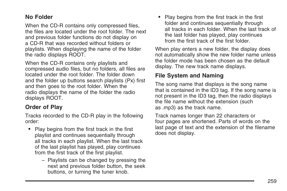 Cadillac 2007 SRX User Manual | Page 259 / 522