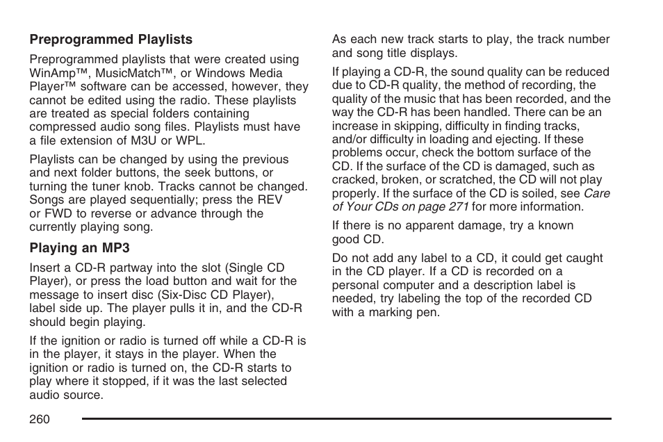 Cadillac 2007 SRX User Manual | Page 260 / 522