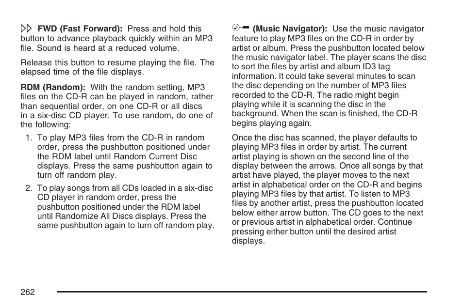 Cadillac 2007 SRX User Manual | Page 262 / 522