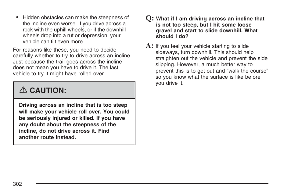 Caution | Cadillac 2007 SRX User Manual | Page 302 / 522