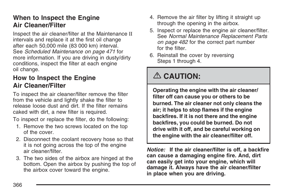 Caution | Cadillac 2007 SRX User Manual | Page 366 / 522