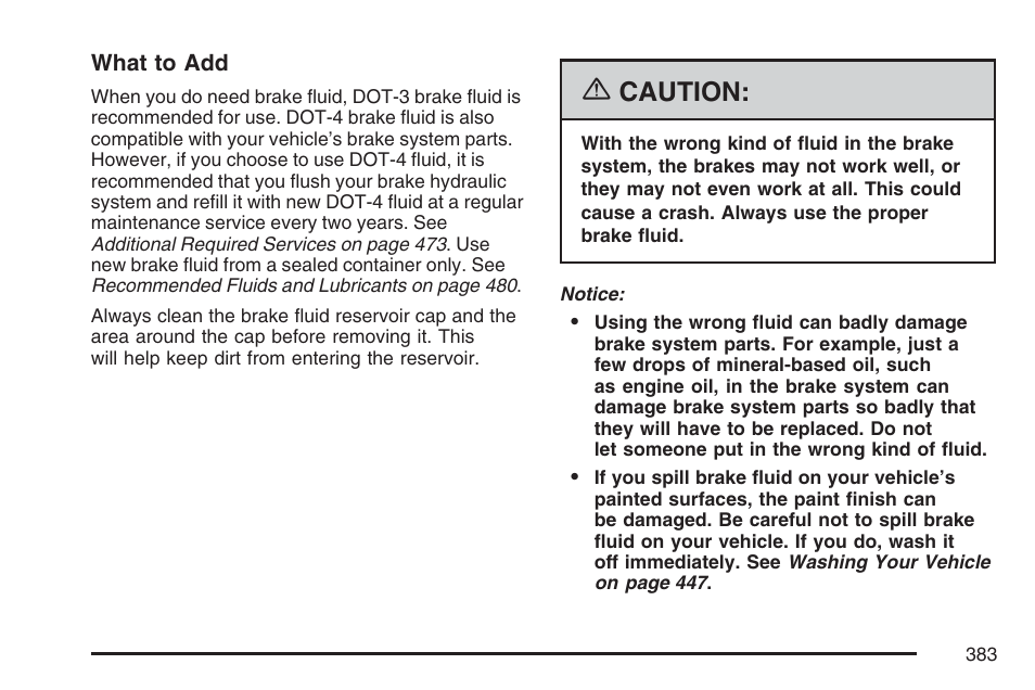 Caution | Cadillac 2007 SRX User Manual | Page 383 / 522