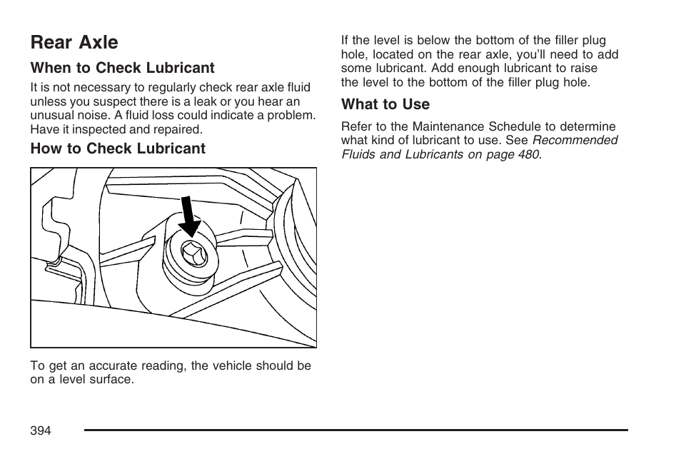 Rear axle | Cadillac 2007 SRX User Manual | Page 394 / 522