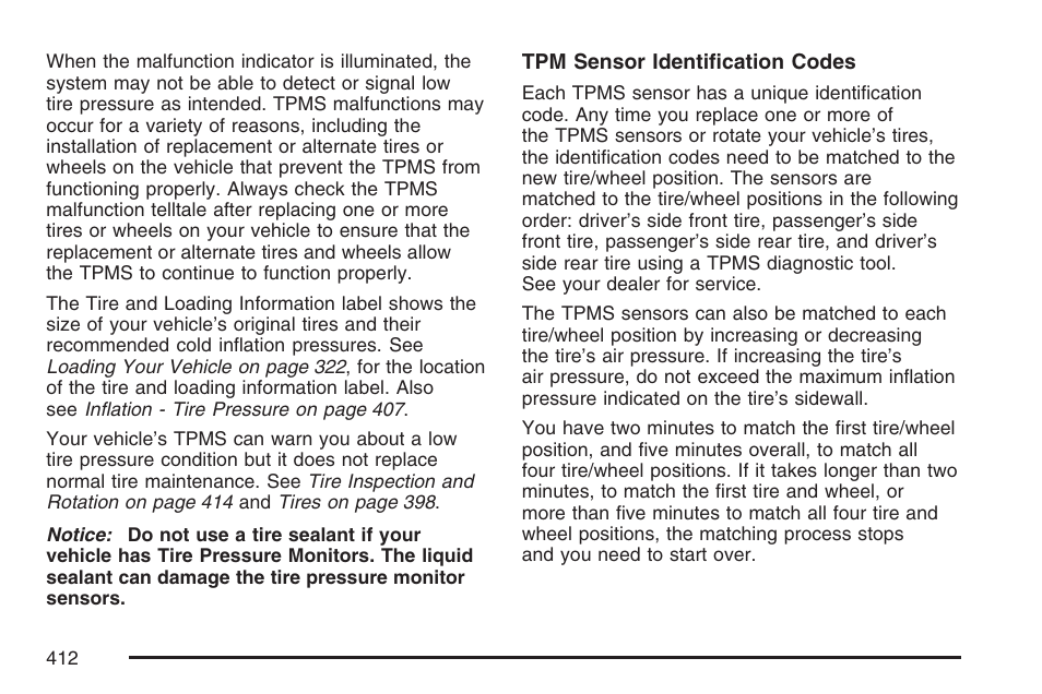 Cadillac 2007 SRX User Manual | Page 412 / 522