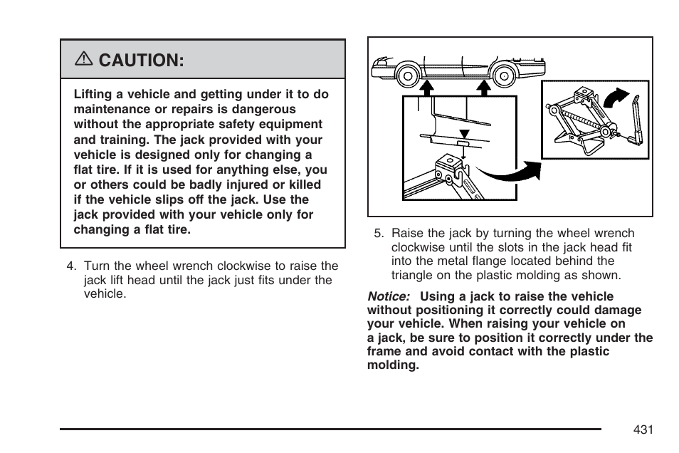 Caution | Cadillac 2007 SRX User Manual | Page 431 / 522